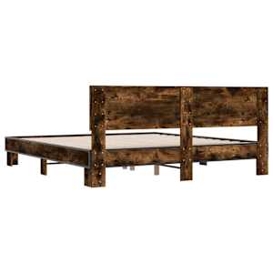 Rám postele kouřový dub 200 x 200 cm kompozitní dřevo a kov - obrázek 6