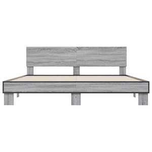 Rám postele šedý sonoma 200 x 200 cm kompozitní dřevo a kov - obrázek 4