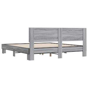Rám postele šedý sonoma 200 x 200 cm kompozitní dřevo a kov - obrázek 6