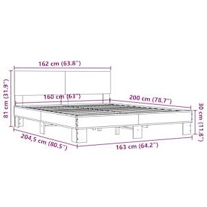 Rám postele černý 160 x 200 cm kompozitní dřevo a kov - obrázek 9