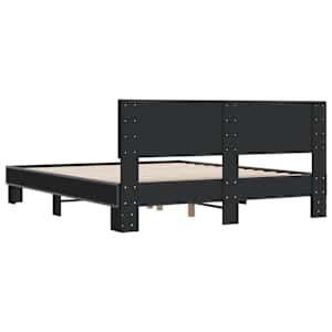Rám postele černý 150 x 200 cm kompozitní dřevo a kov - obrázek 6