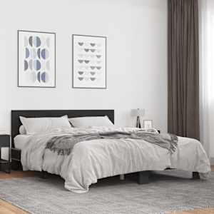 Rám postele černý 150 x 200 cm kompozitní dřevo a kov - obrázek 1