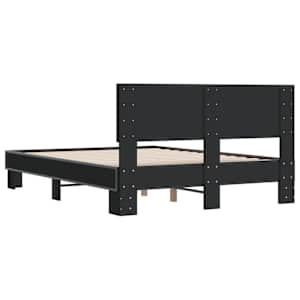 Rám postele černý 140 x 190 cm kompozitní dřevo a kov - obrázek 6