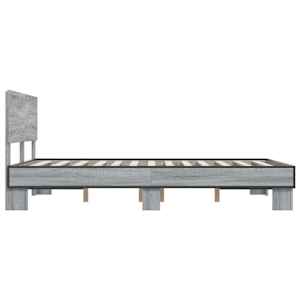Rám postele šedý sonoma 140 x 190 cm kompozitní dřevo a kov - obrázek 5
