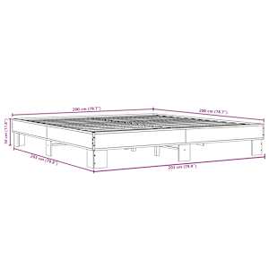 Rám postele černý 200 x 200 cm kompozitní dřevo a kov - obrázek 9
