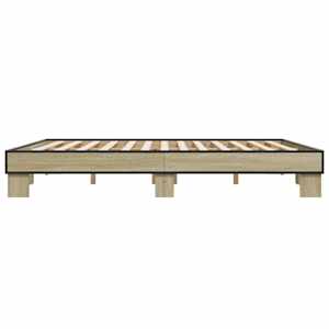 Rám postele dub sonoma 200 x 200 cm kompozitní dřevo a kov - obrázek 5