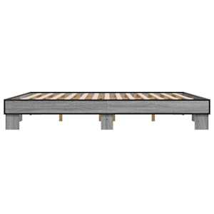 Rám postele šedý sonoma 200 x 200 cm kompozitní dřevo a kov - obrázek 5