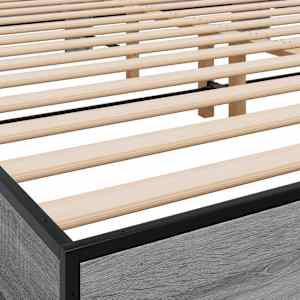 Rám postele šedý sonoma 200 x 200 cm kompozitní dřevo a kov - obrázek 7