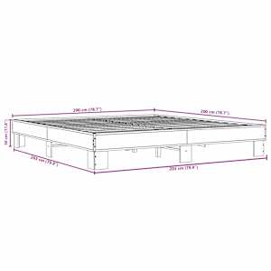 Rám postele šedý sonoma 200 x 200 cm kompozitní dřevo a kov - obrázek 9