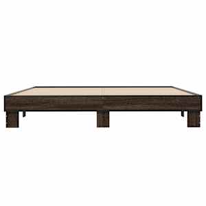 Rám postele hnědý dub 200 x 200 cm kompozitní dřevo a kov - obrázek 4