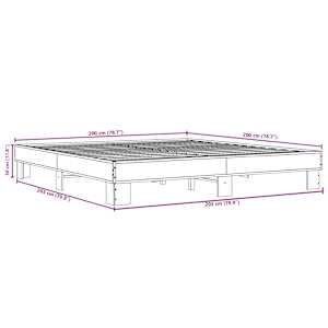 Rám postele hnědý dub 200 x 200 cm kompozitní dřevo a kov - obrázek 9