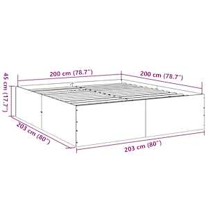 Rám postele dub sonoma 200 x 200 cm kompozitní dřevo - obrázek 10