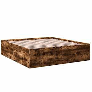 Rám postele kouřový dub 200 x 200 cm kompozitní dřevo - obrázek 6