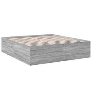 Rám postele šedý sonoma 200 x 200 cm kompozitní dřevo - obrázek 3