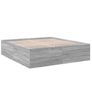 Rám postele šedý sonoma 200 x 200 cm kompozitní dřevo - obrázek 6