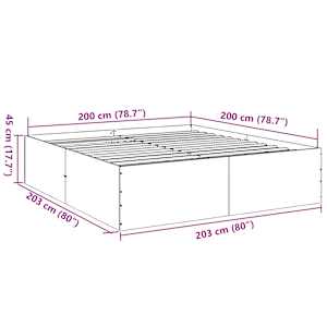 Rám postele šedý sonoma 200 x 200 cm kompozitní dřevo - obrázek 10