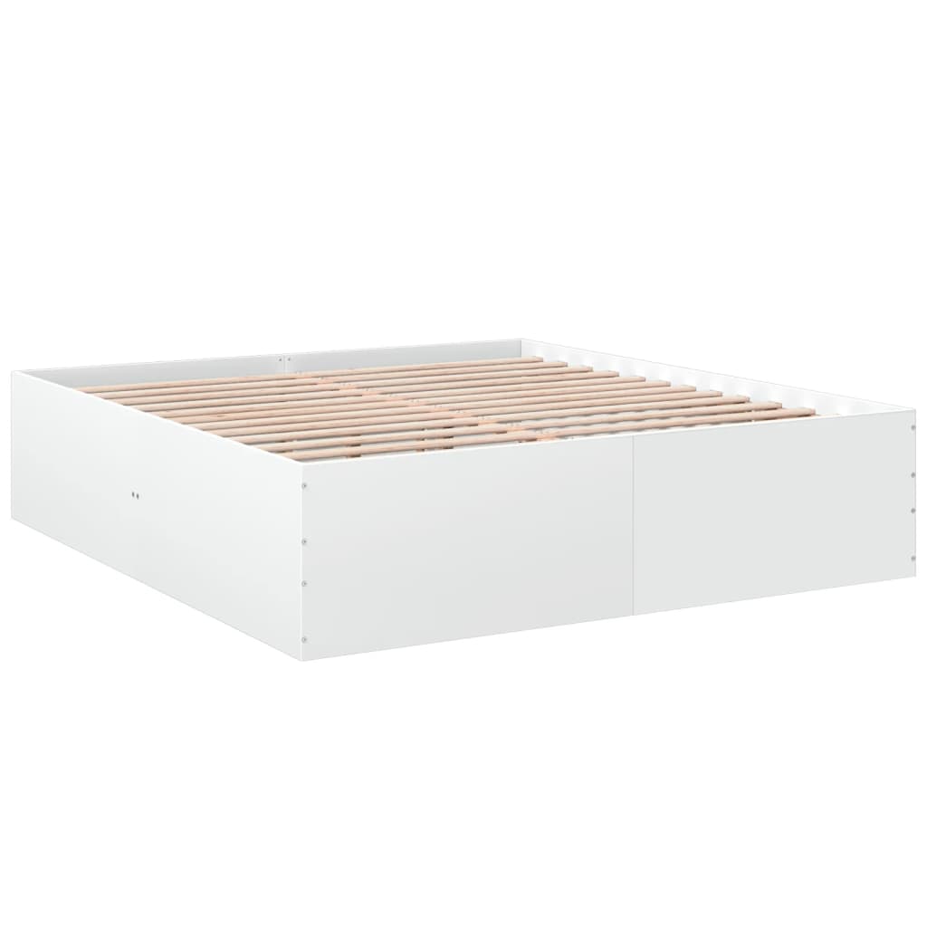 vidaXL Bedframe bewerkt hout wit 180x200 cm afbeelding