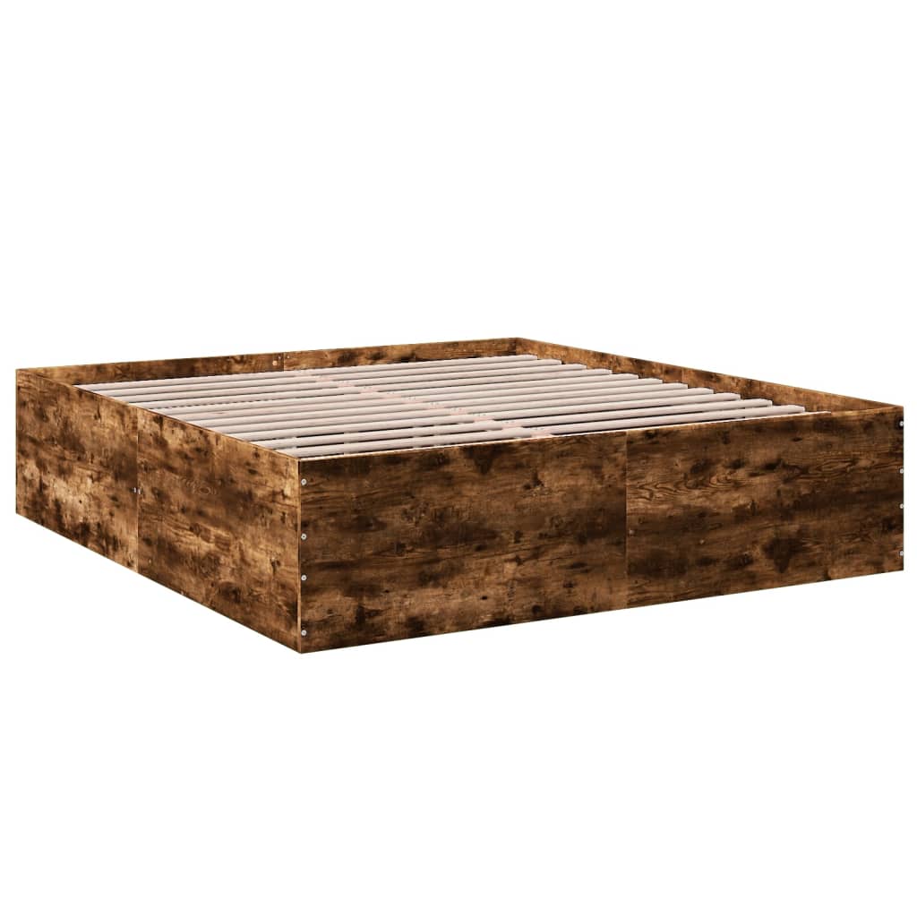vidaXL Bedframe bewerkt hout gerookt eikenkleurig 180x200 cm afbeelding