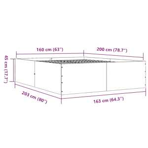 Rám postele betonově šedý 160 x 200 cm kompozitní dřevo - obrázek 10