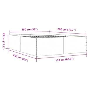 Rám postele betonově šedý 150 x 200 cm kompozitní dřevo - obrázek 10