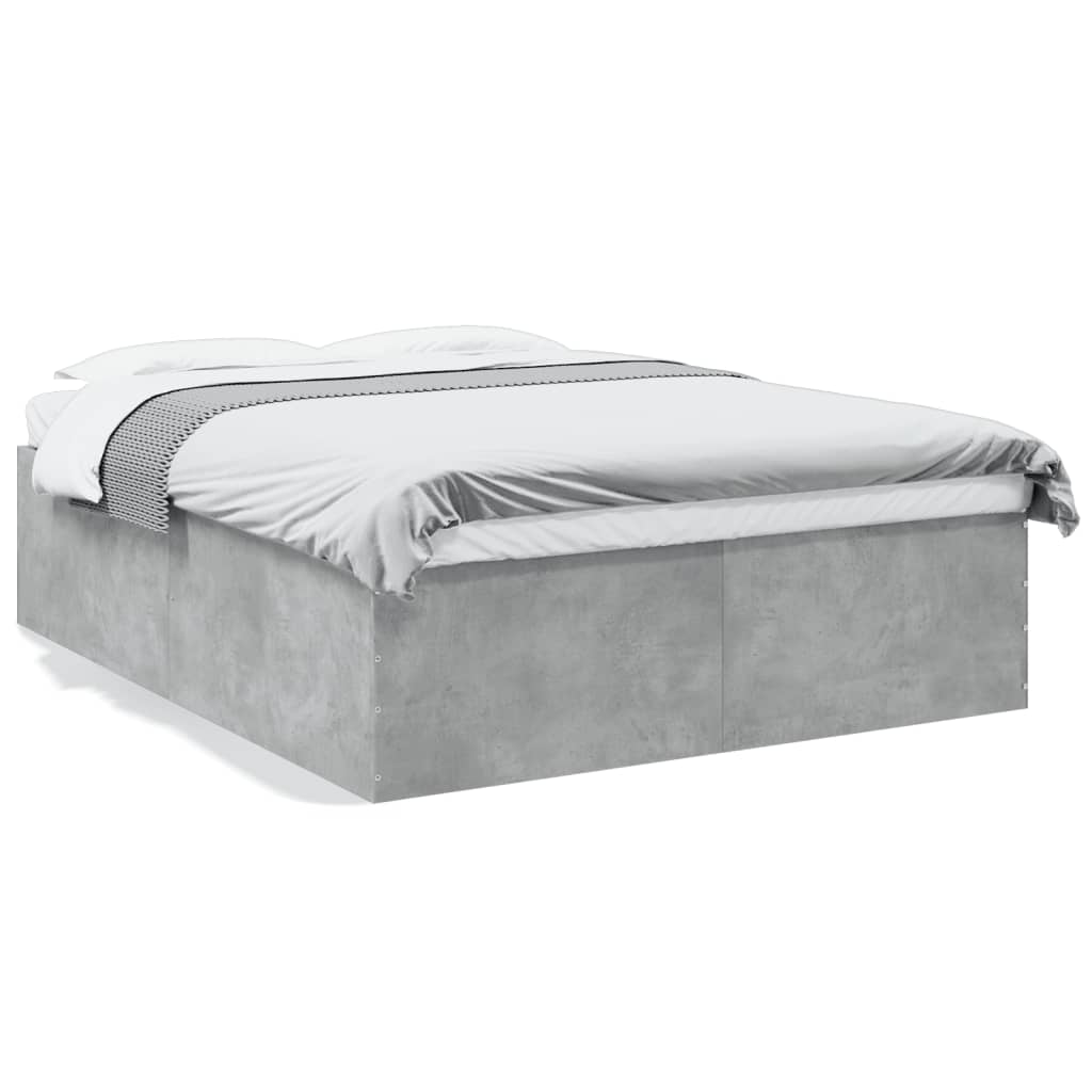 vidaXL Cadre de lit gris béton 150x200 cm bois d'ingénierie