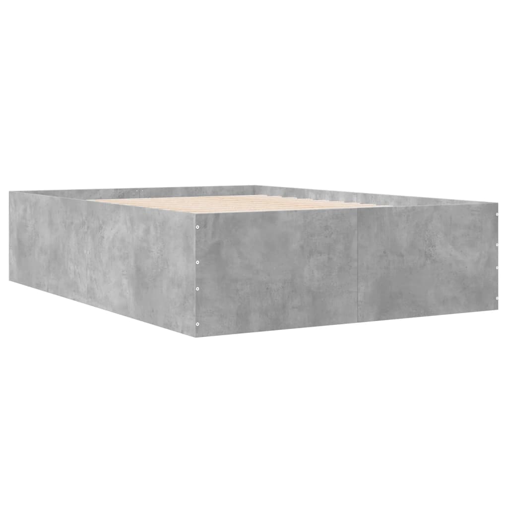 vidaXL Bedframe bewerkt hout betongrijs 140x200 cm afbeelding