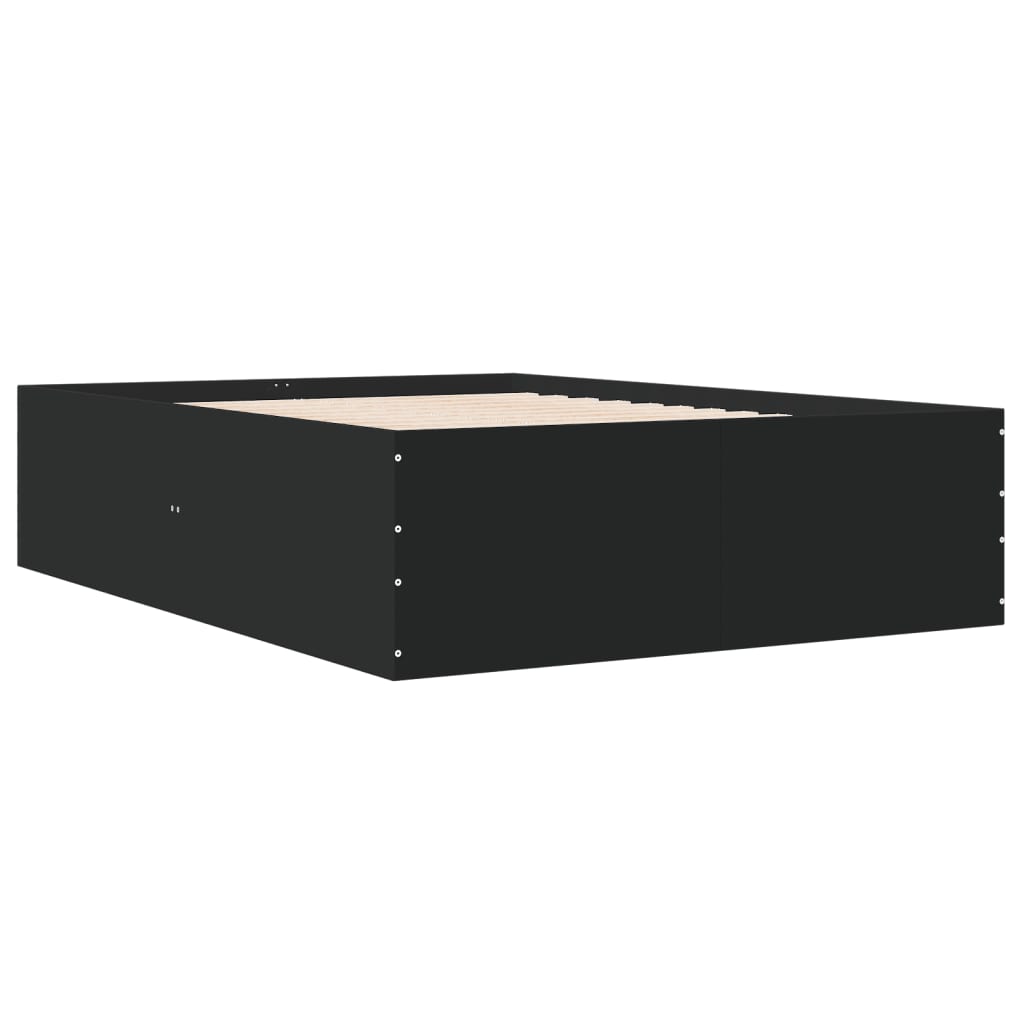 vidaXL Bedframe bewerkt hout zwart 120x200 cm afbeelding