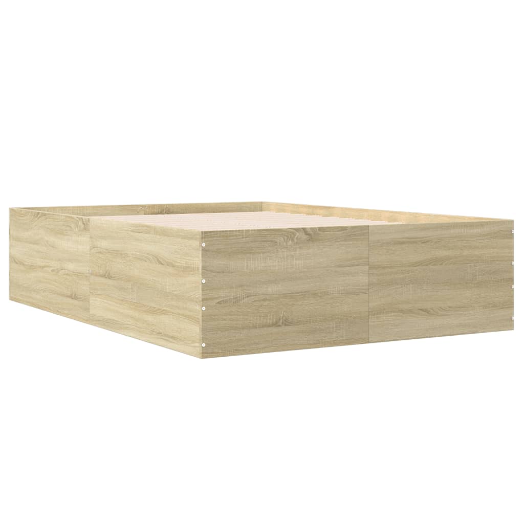 vidaXL Bedframe bewerkt hout sonoma eikenkleurig 120x200 cm afbeelding
