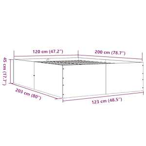 Rám postele betonově šedý 120 x 200 cm kompozitní dřevo - obrázek 10