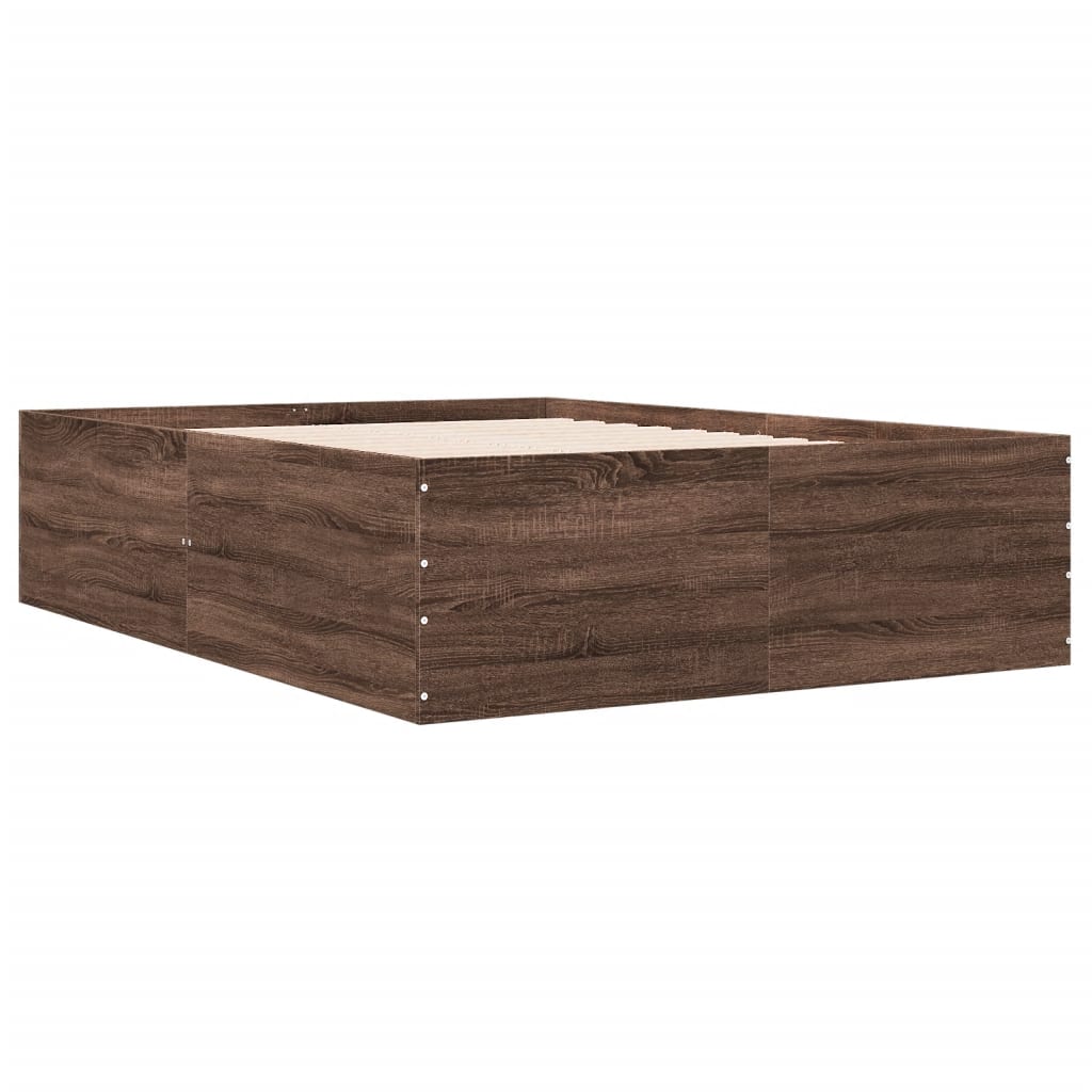 vidaXL Bedframe bewerkt hout bruin eikenkleur 120x200 cm afbeelding