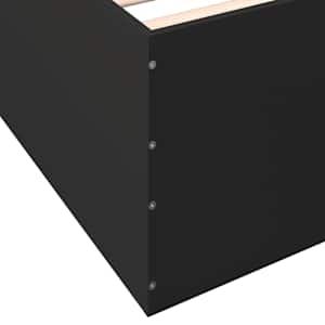 Rám postele černý 140 x 190 cm kompozitní dřevo - obrázek 8