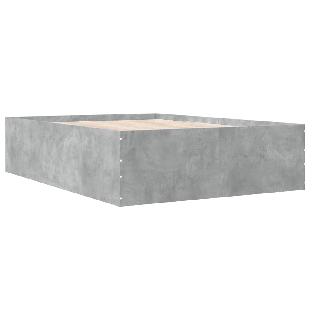 vidaXL Bedframe bewerkt hout betongrijs 140x190 cm afbeelding