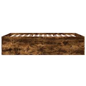Rám postele kouřový dub 135 x 190 cm kompozitní dřevo - obrázek 5