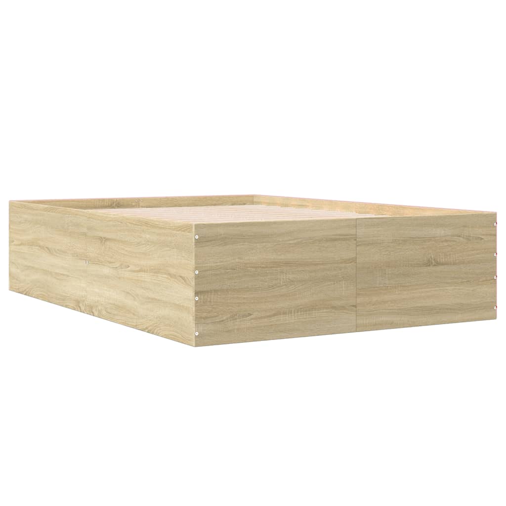 vidaXL Bedframe bewerkt hout sonoma eikenkleurig 120x190 cm afbeelding