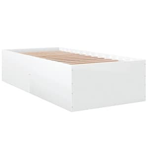 Rám postele bílý 100 x 200 cm kompozitní dřevo - obrázek 6