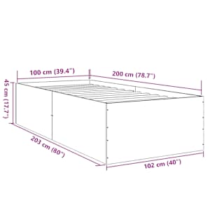 Rám postele bílý 100 x 200 cm kompozitní dřevo - obrázek 10