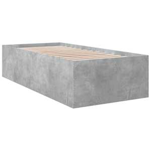 Rám postele betonově šedý 100 x 200 cm kompozitní dřevo - obrázek 6