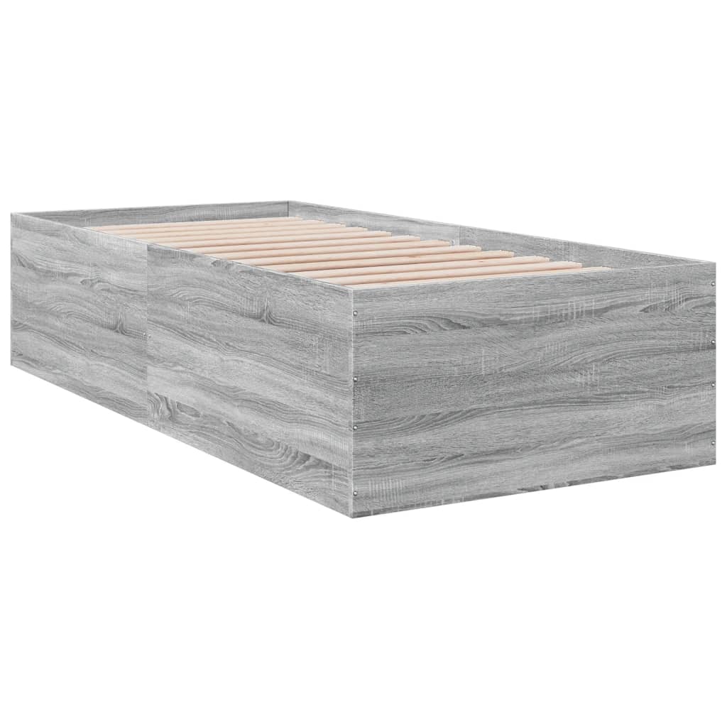 Thumbnail - vidaXL Bettgestell Grau Sonoma 100x200 cm Holzwerkstoff