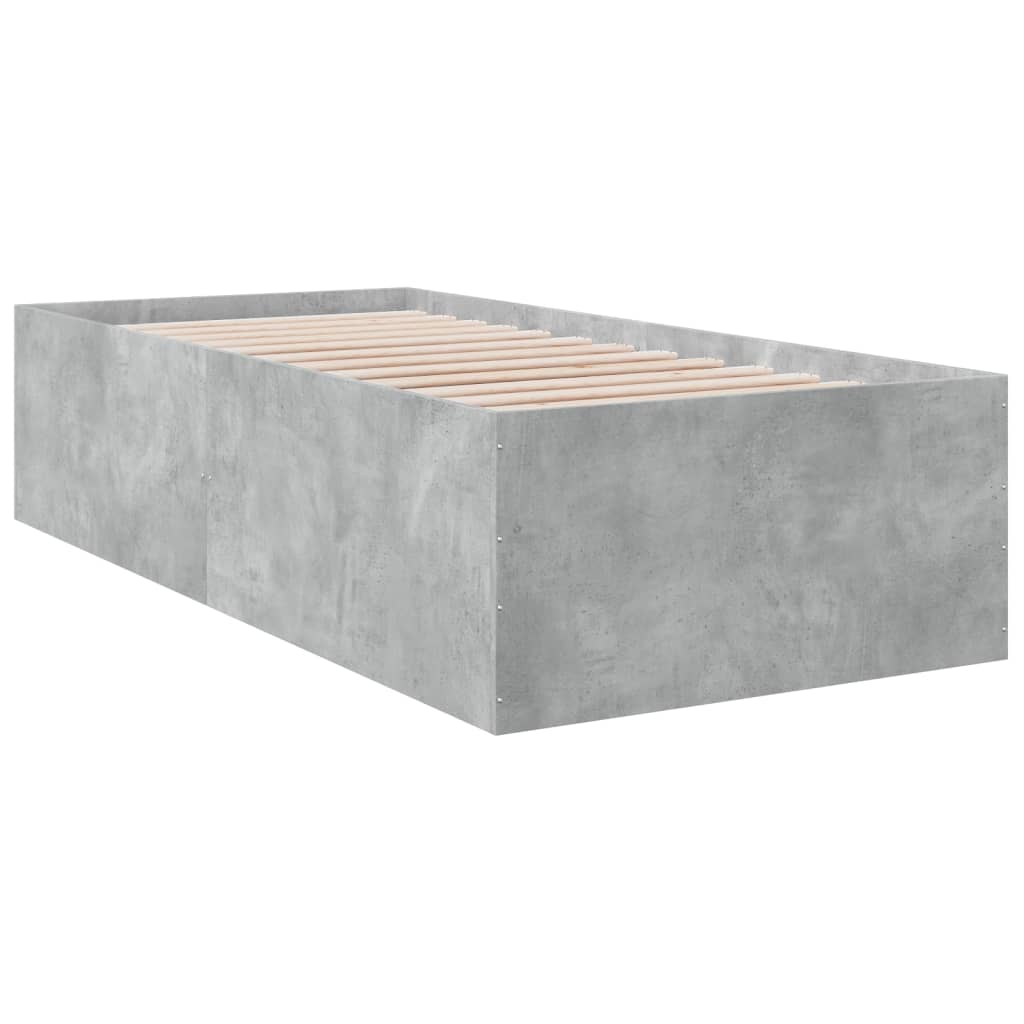 vidaXL Bedframe bewerkt hout betongrijs 90x200 cm afbeelding
