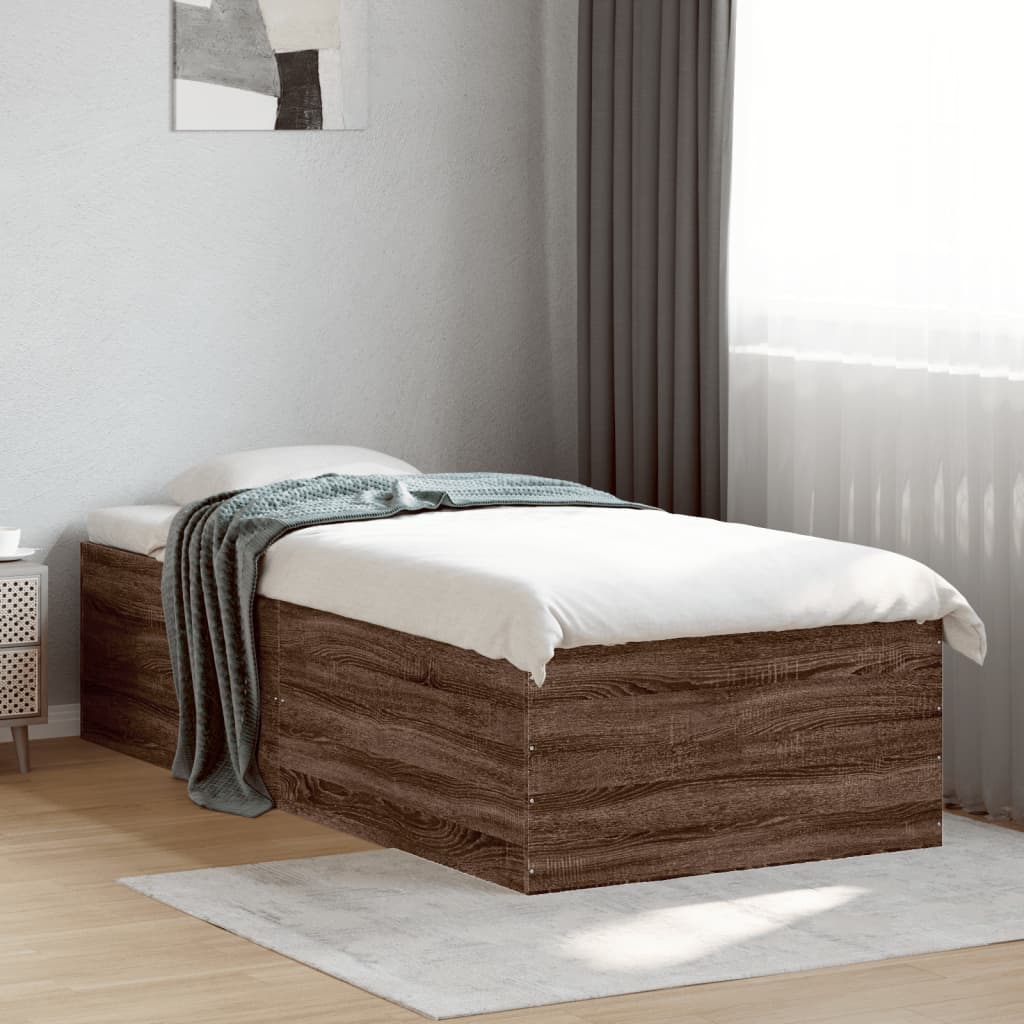 Sengeramme Uden Madras Konstrueret Træ Brun Eg - 45 cm / 90 x 190 cm
