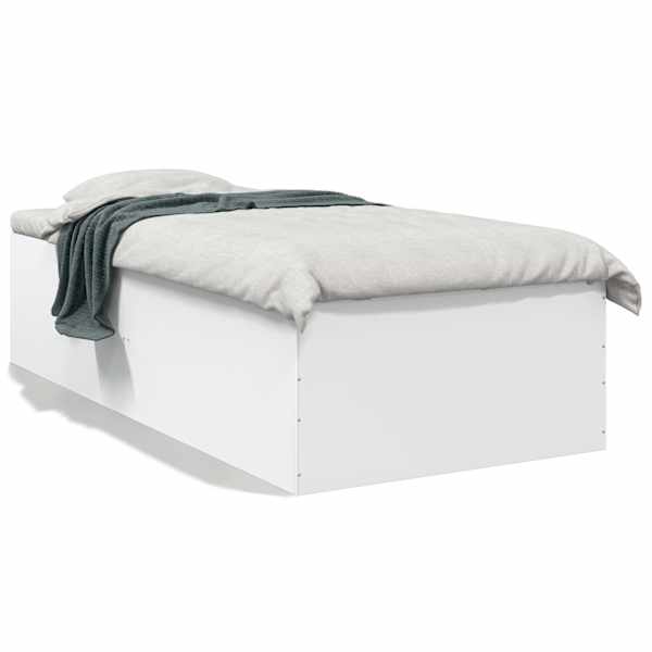 vidaXL voodiraam, valge, 90x190 cm, tehispuit