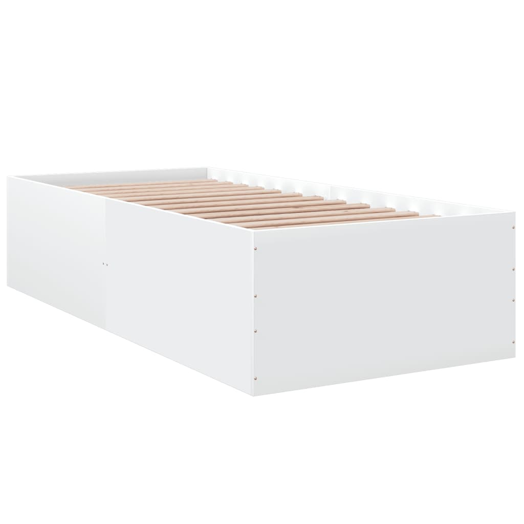 vidaXL Bedframe bewerkt hout wit 75x190 cm afbeelding