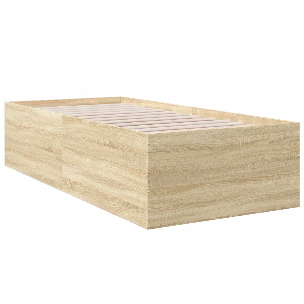 Thumbnail - vidaXL Bettgestell Sonoma-Eiche 75x190 cm Holzwerkstoff