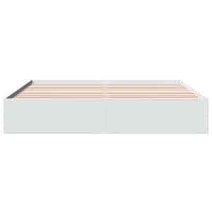 Rám postele bílý 200 x 200 cm kompozitní dřevo - obrázek 4