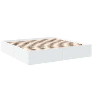 Rám postele bílý 200 x 200 cm kompozitní dřevo - obrázek 6