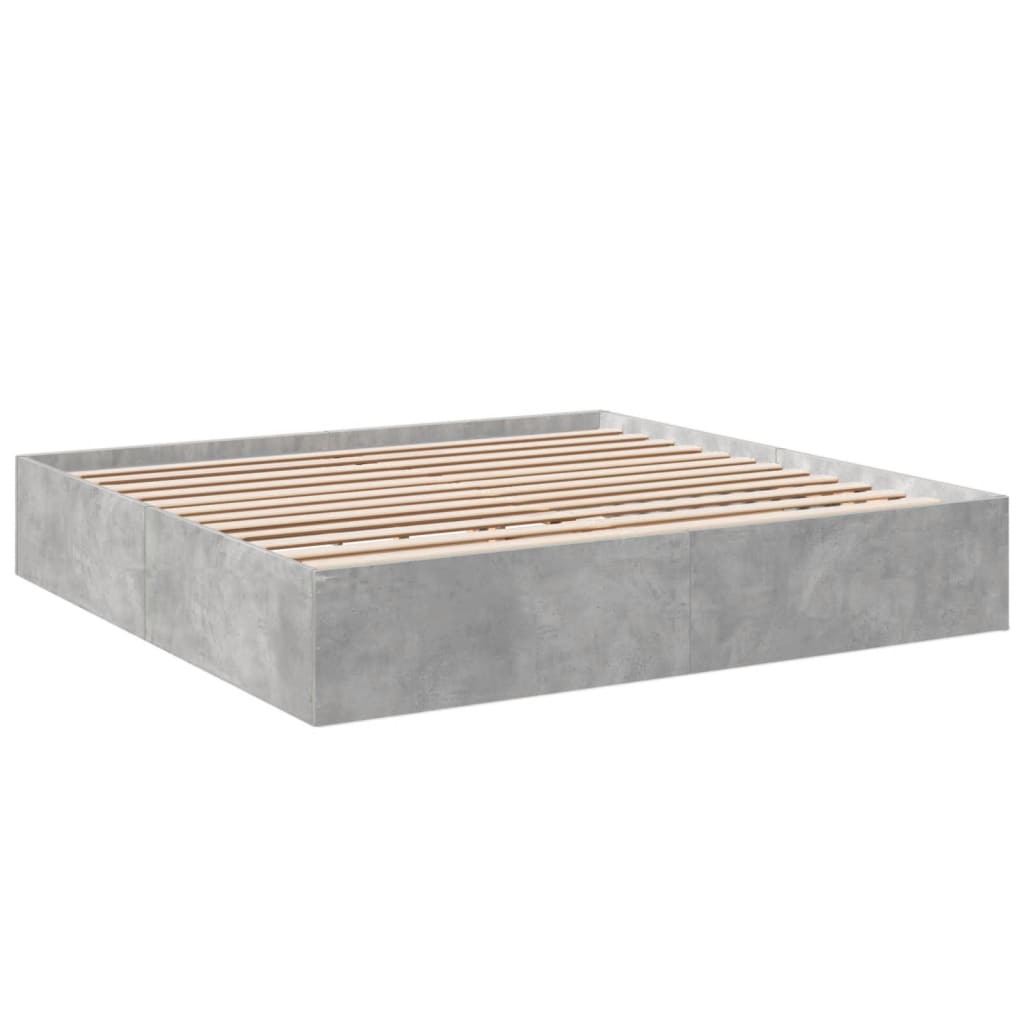 vidaXL Bedframe bewerkt hout betongrijs 200x200 cm afbeelding