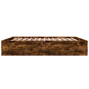 Rám postele kouřový dub 200 x 200 cm kompozitní dřevo - obrázek 5