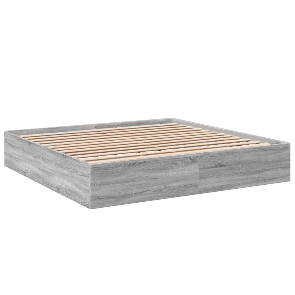 Thumbnail - vidaXL Bettgestell Grau Sonoma 200x200 cm Holzwerkstoff