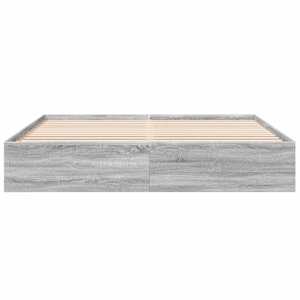 Rám postele šedý sonoma 200 x 200 cm kompozitní dřevo - obrázek 4
