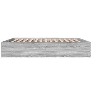 Rám postele šedý sonoma 200 x 200 cm kompozitní dřevo - obrázek 5